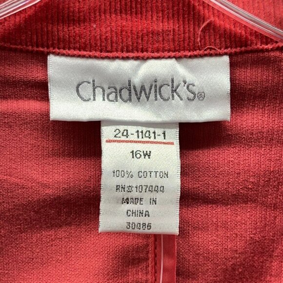 Vintage Chadwick's 3-Button Blazer Jacket Corduroy Pink Cuffed Sleeve Pockets - Picture 4 of 6